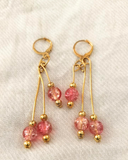 Blush Bead Gold Earrings