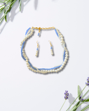 Pearl Blue Twisted Choker Set