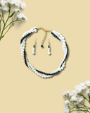 Pearl Black Twisted Choker Set