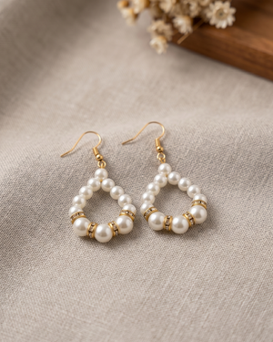 Pearl Crystal Hoop Earrings