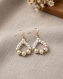Pearl Crystal Hoop Earrings