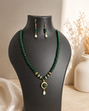 Emerald Green Pendant Necklace Set