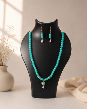 Turquoise Jade Pendant Necklace Set