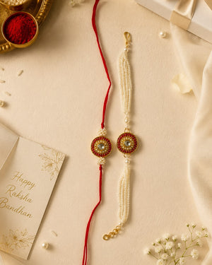 Ivory Pearl Rakhi Set