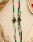 Peacock Feather Rakhi Set