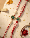 Peacock Feather Rakhi Set