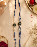 Peacock Feather Rakhi Set