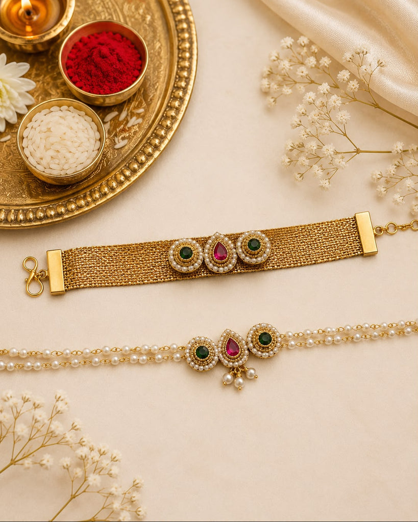 Royal Kundan Rakhi set