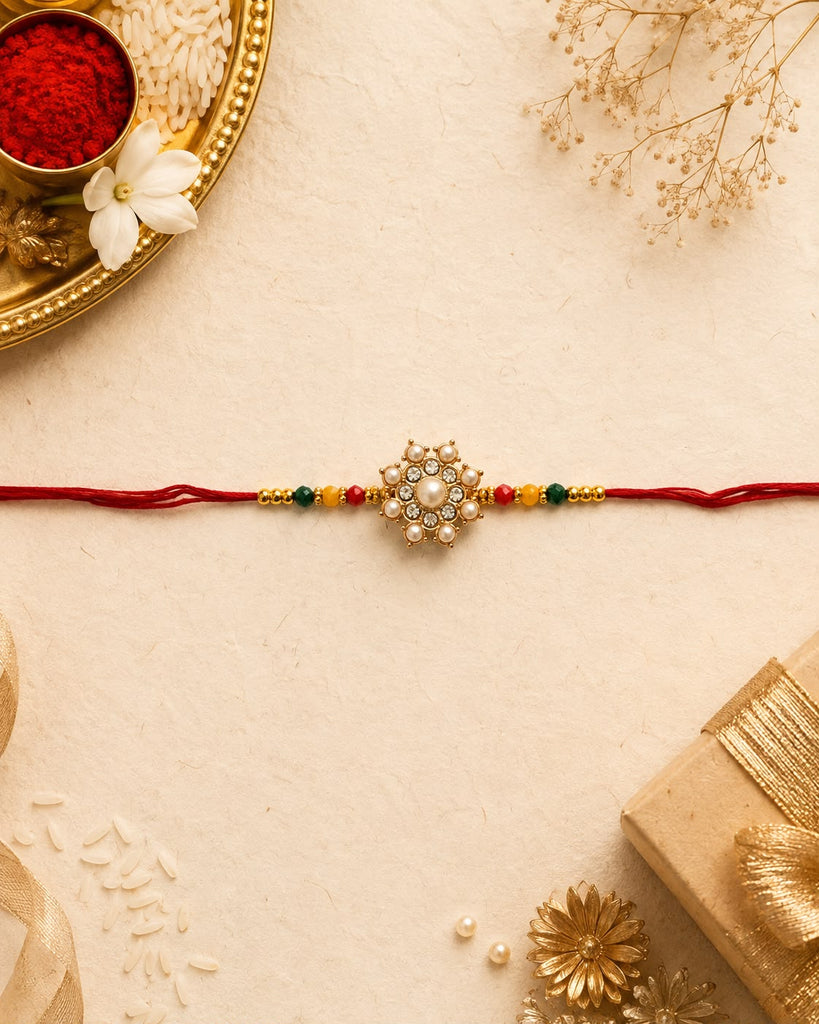Pearl Flower Rakhi
