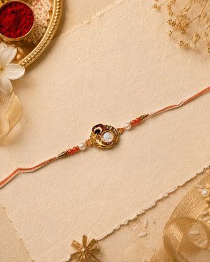 Peacock Moonstone Rakhi
